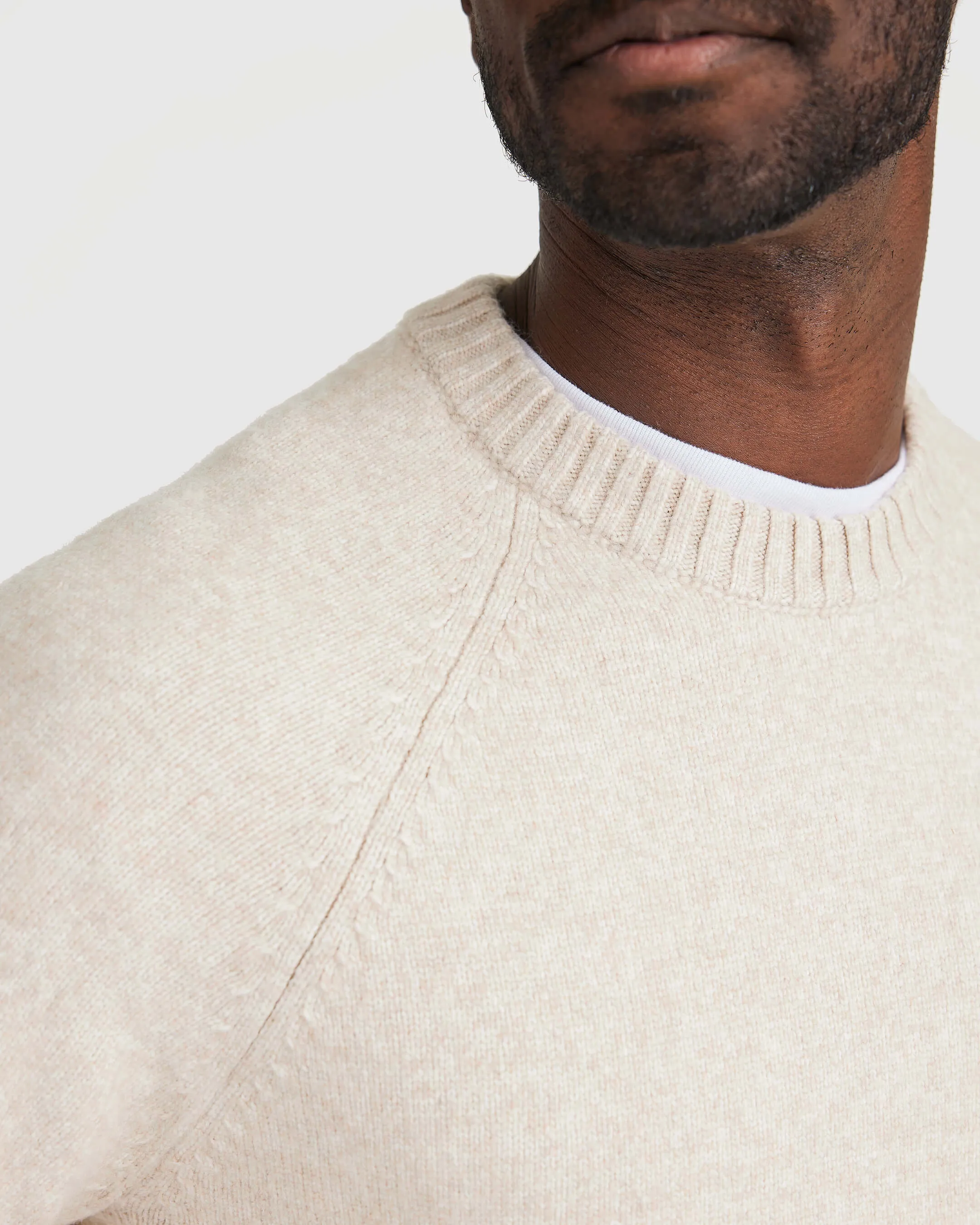 Heather Oatmeal Crew Neck Sweater