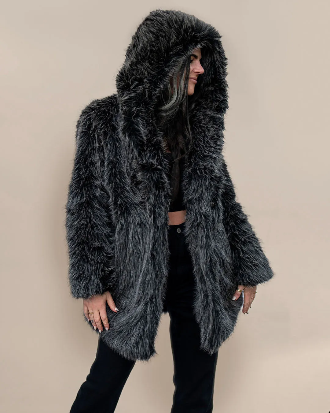 Hooded Women's Faux Fur Coat | Mackenzie River Wolf