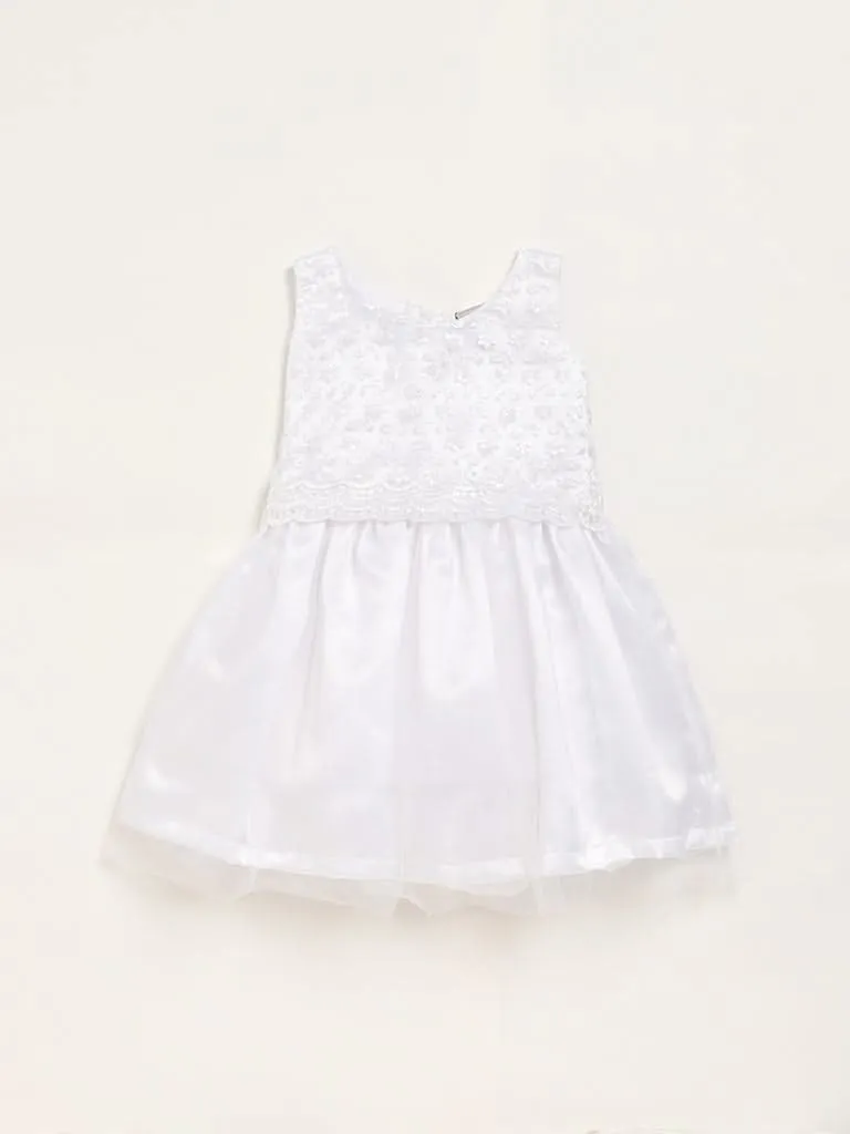 HOP Kids White Tulle A-Line Dress