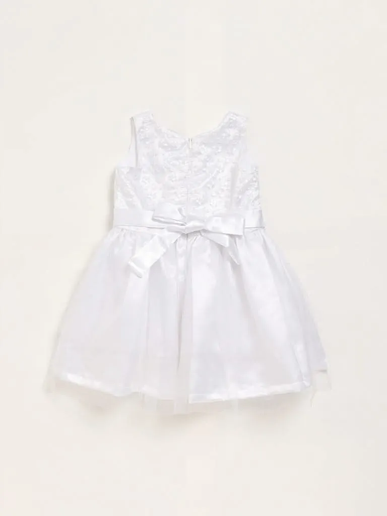 HOP Kids White Tulle A-Line Dress