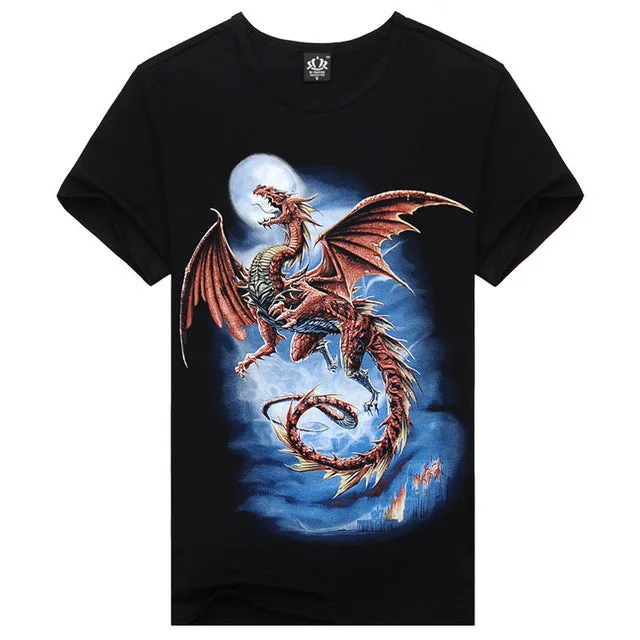 Hot Sale Brand New Fashion Summer Men T-shirt 3d Print Nightmare Tiger Short-Sleeved Casual Tops Tees Men's Plus Size Shirts