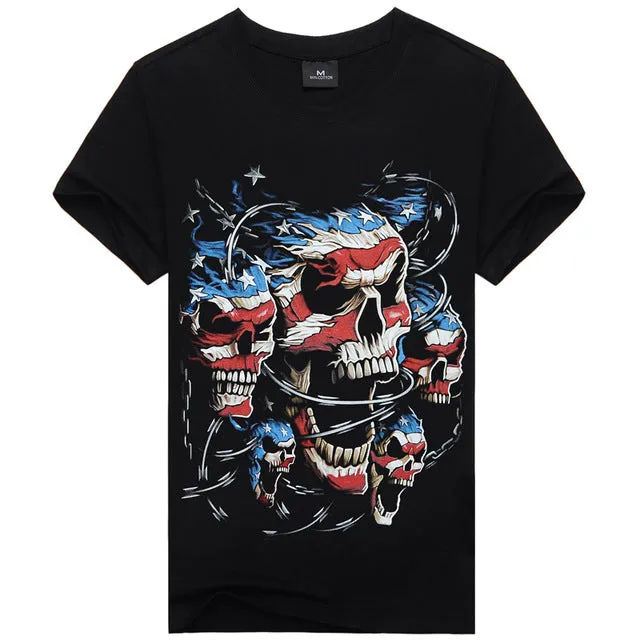 Hot Sale Brand New Fashion Summer Men T-shirt 3d Print Nightmare Tiger Short-Sleeved Casual Tops Tees Men's Plus Size Shirts