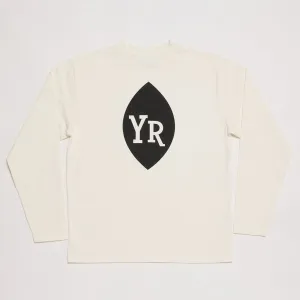 Huge Logo Mock Neck Long Sleeve Tee (White)