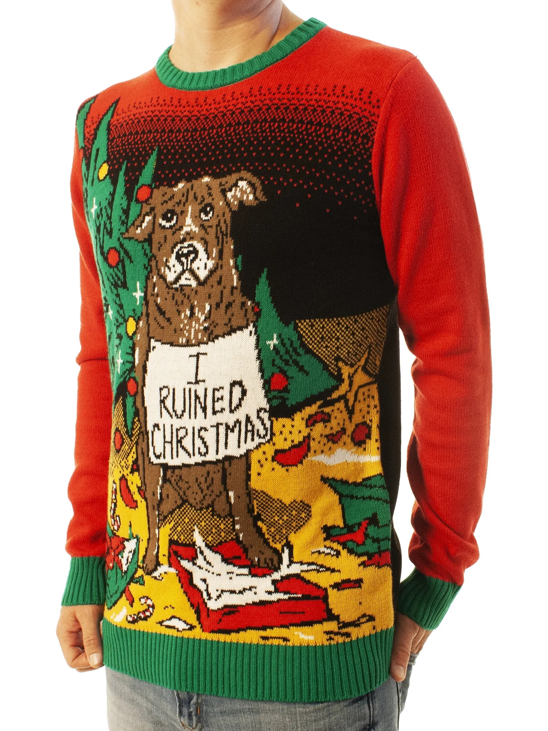 I Ruined Christmas Dog Shaming Ugly Christmas Sweater - Xmas Gifts For Him Or Her