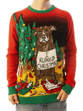 I Ruined Christmas Dog Shaming Ugly Christmas Sweater - Xmas Gifts For Him Or Her