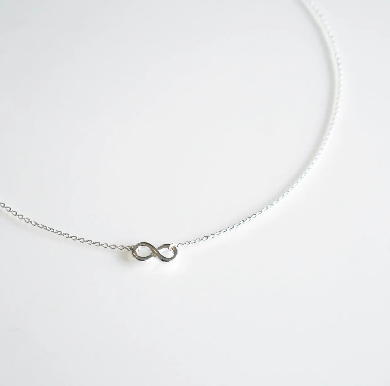 Infinity Love Sterling Silver Short Necklace