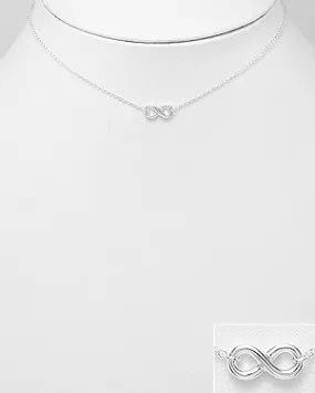 Infinity Love Sterling Silver Short Necklace