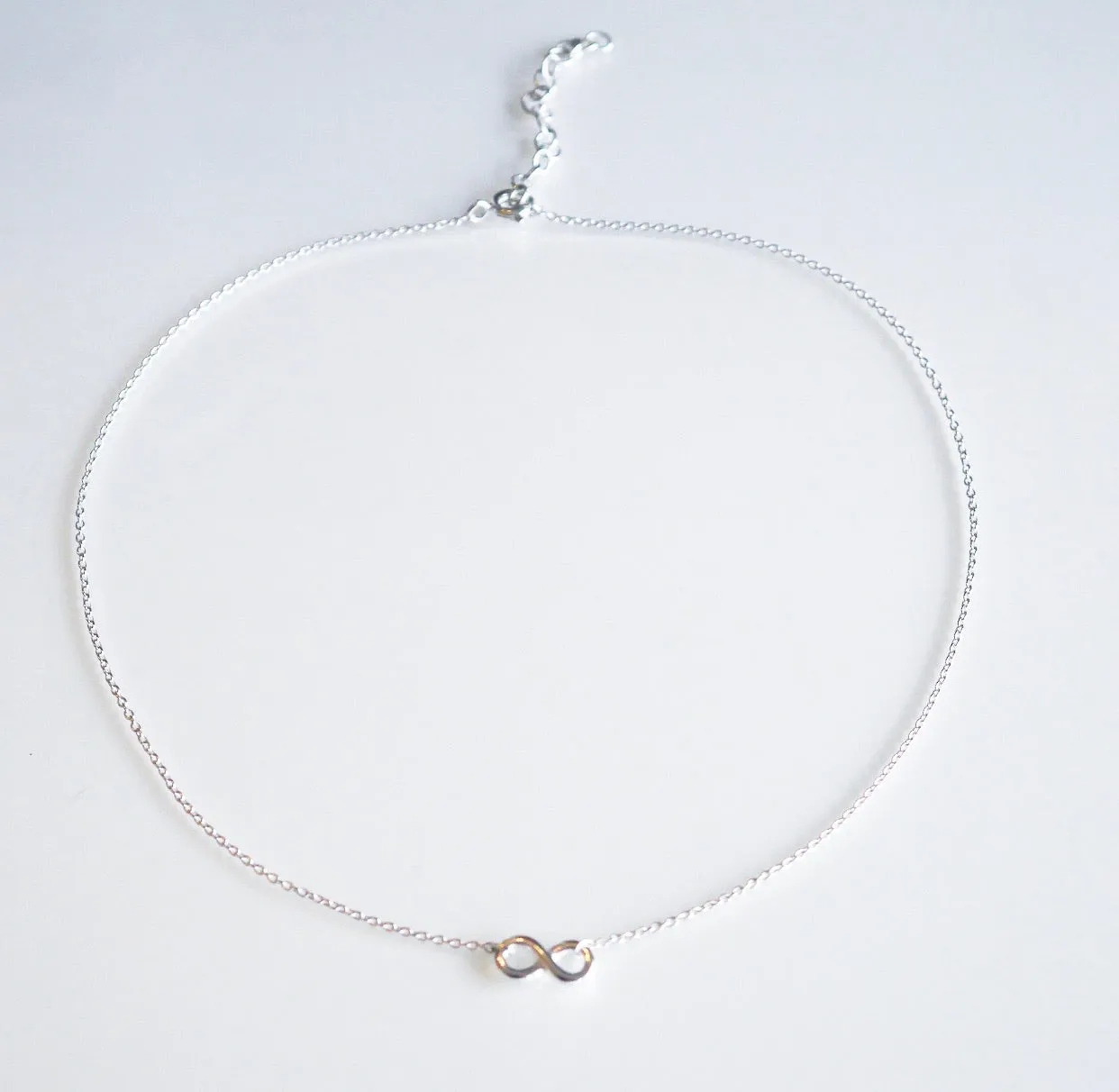 Infinity Love Sterling Silver Short Necklace