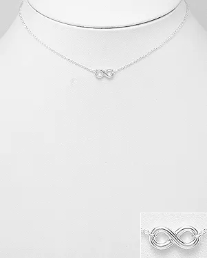 Infinity Love Sterling Silver Short Necklace