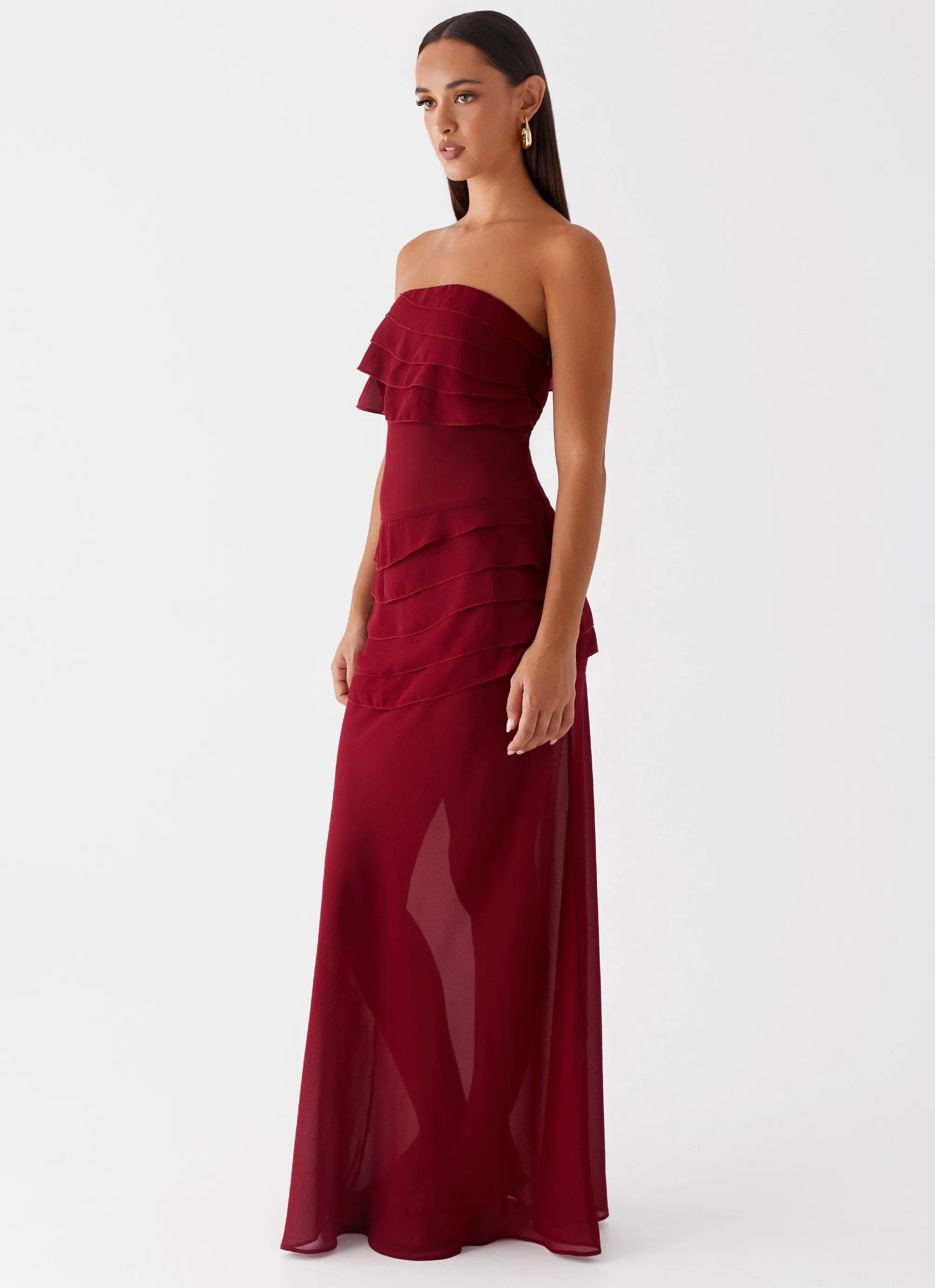 Into The Night Maxi Dress - Cherry Red