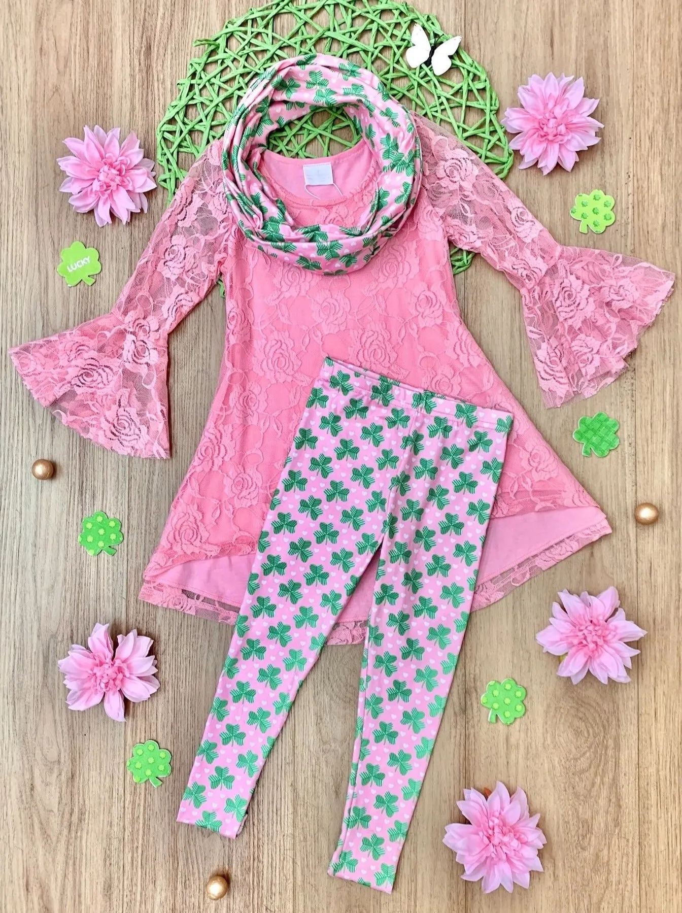 Irish Charm Clover Print 3 Piece Set