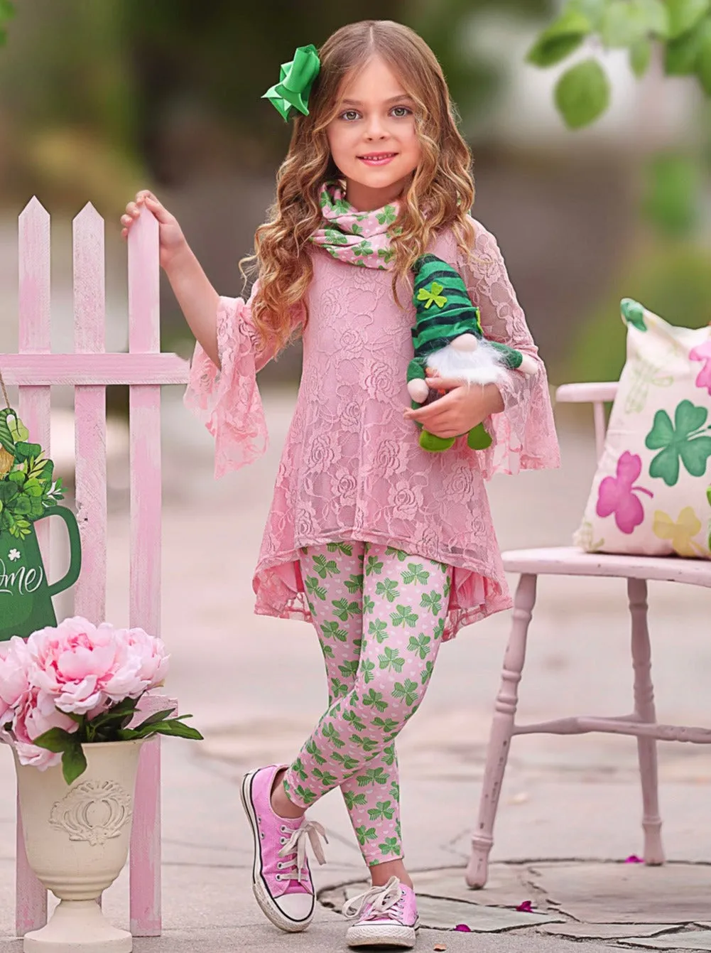 Irish Charm Clover Print 3 Piece Set