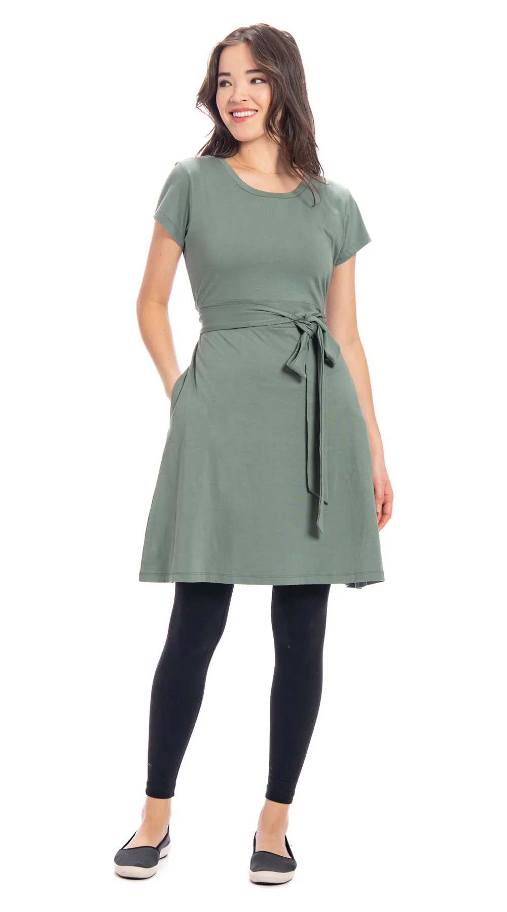 Jade Dress - sage - organic cotton