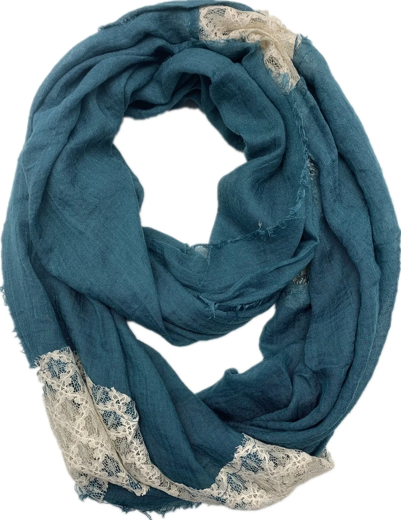 JC011210 Lace-Accent Infinity Scarf