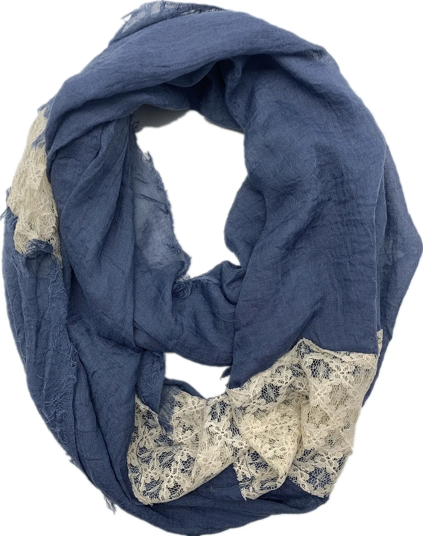 JC011210 Lace-Accent Infinity Scarf