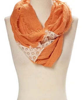 JC011210 Lace-Accent Infinity Scarf