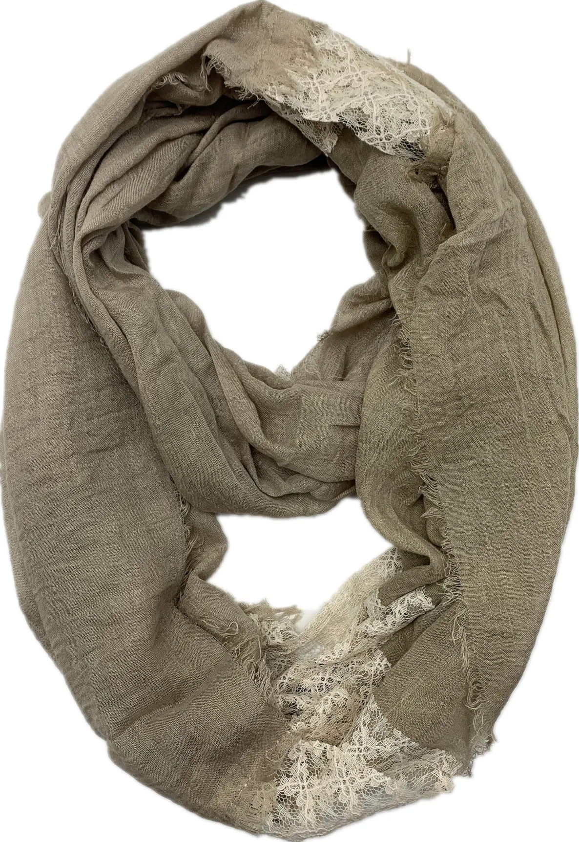 JC011210 Lace-Accent Infinity Scarf