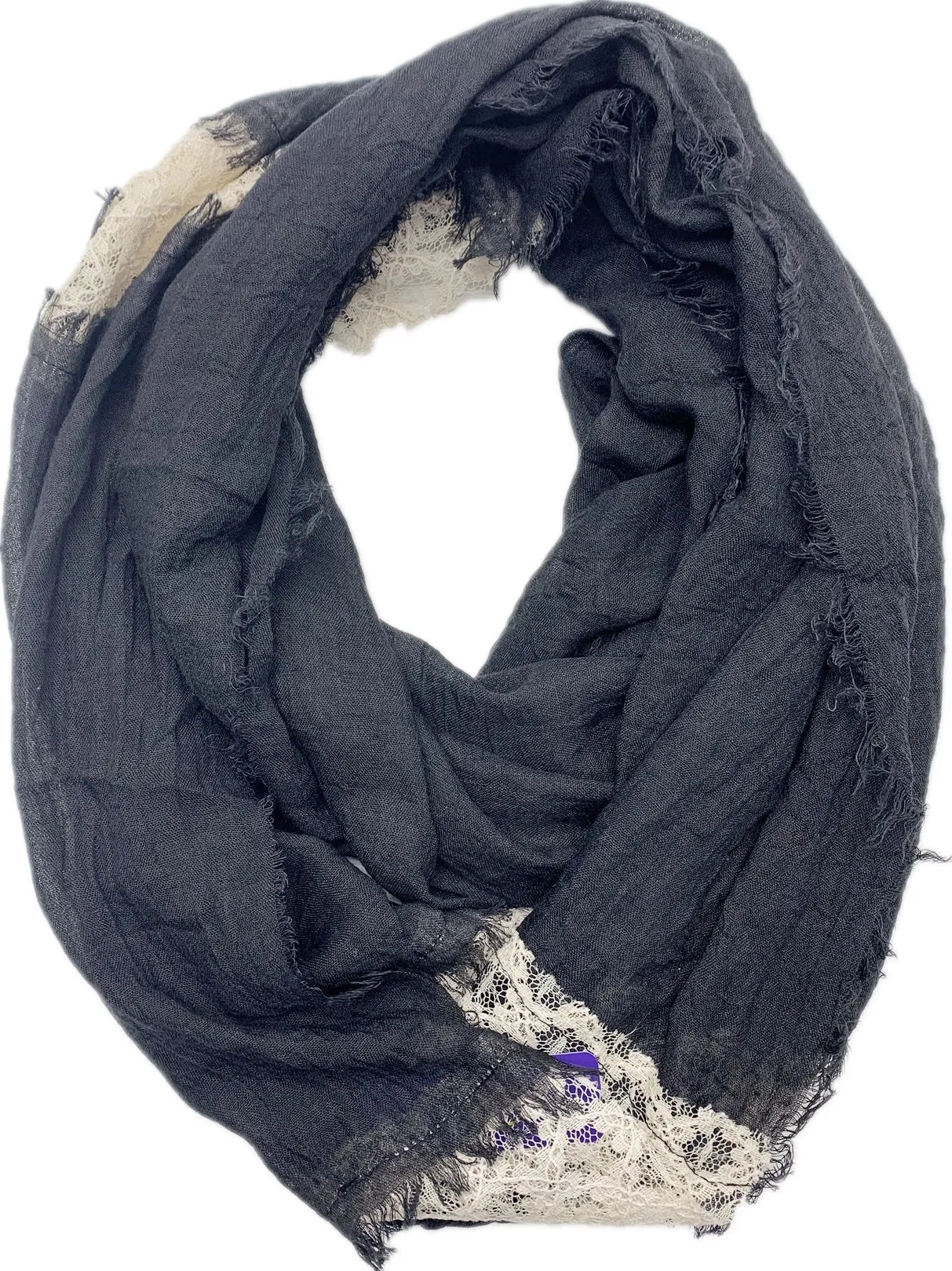 JC011210 Lace-Accent Infinity Scarf