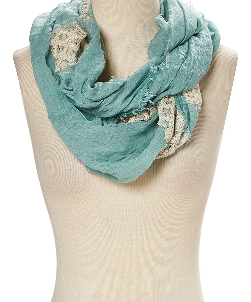 JC011210 Lace-Accent Infinity Scarf