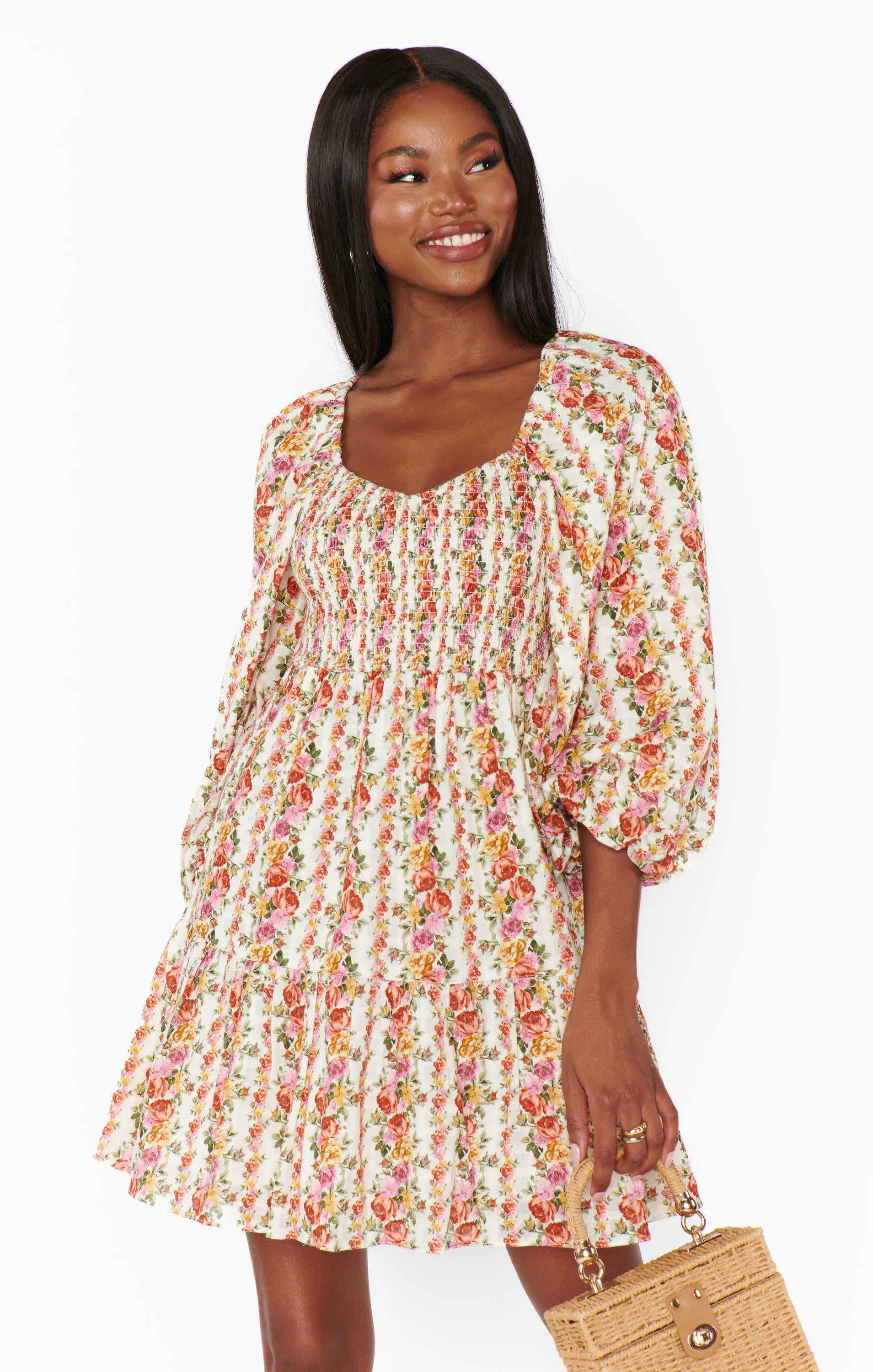 Josephine Dress ~ Hillside Stripe Floral