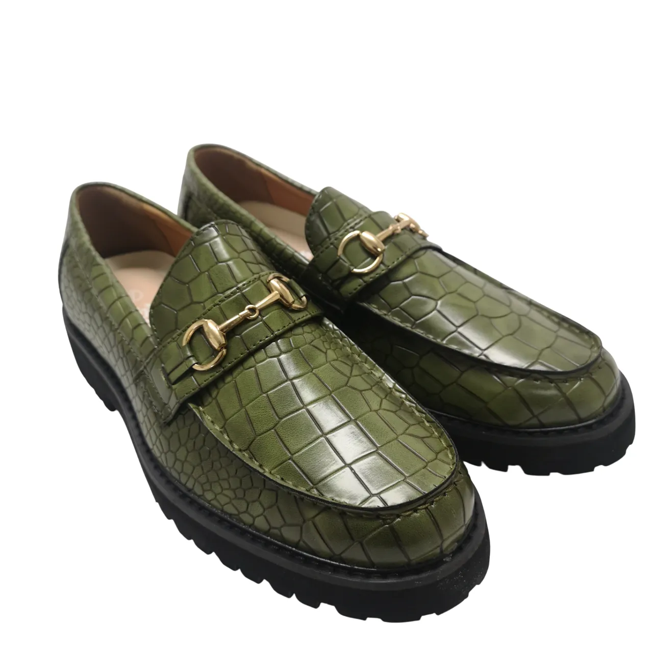 K7 Leather Macro Green Moccasin