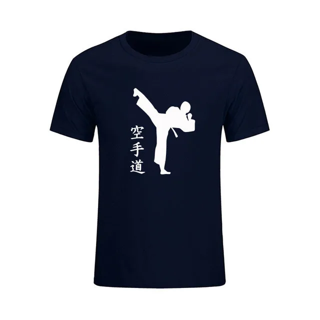 KARATE Martial New Fashion Mens T-shirts Summer Casual Short Sleeve Cotton T Shirts KICK Cool Print Clothing