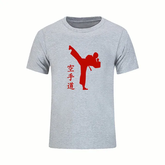 KARATE Martial New Fashion Mens T-shirts Summer Casual Short Sleeve Cotton T Shirts KICK Cool Print Clothing