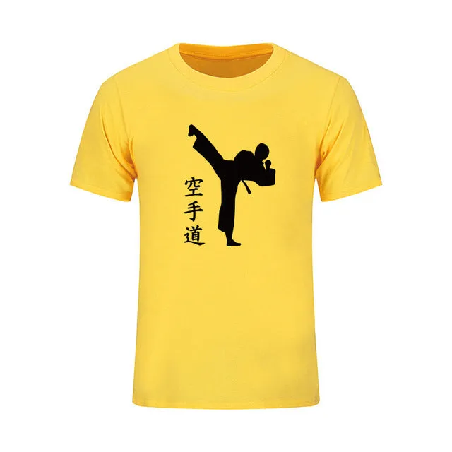 KARATE Martial New Fashion Mens T-shirts Summer Casual Short Sleeve Cotton T Shirts KICK Cool Print Clothing