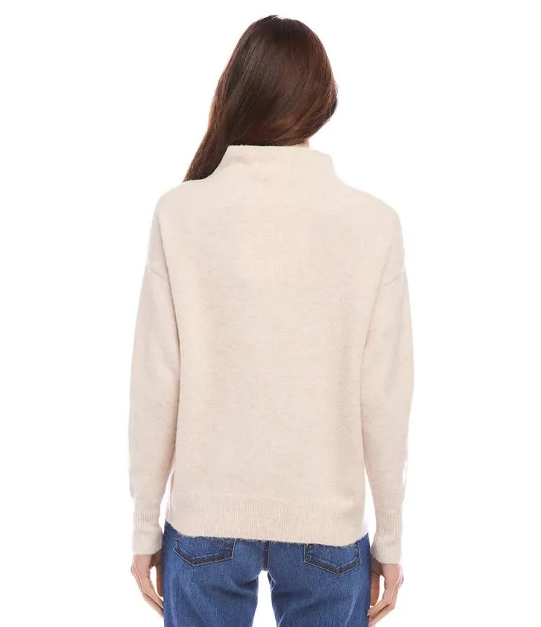 Karen Kane Mock Neck Sweater Sand