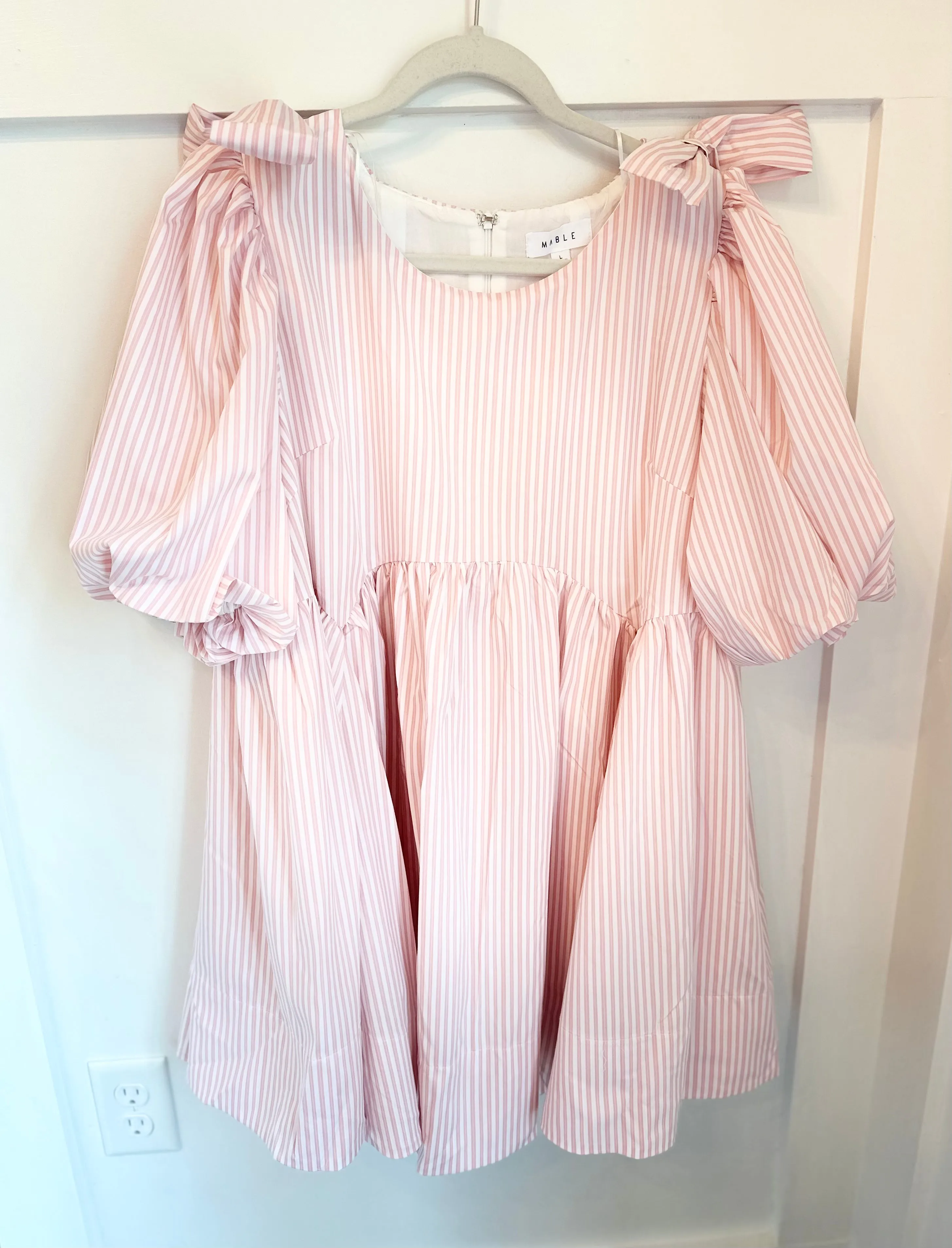 Katie striped puff sleeve dress