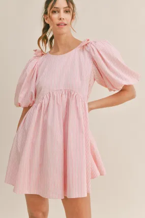 Katie striped puff sleeve dress