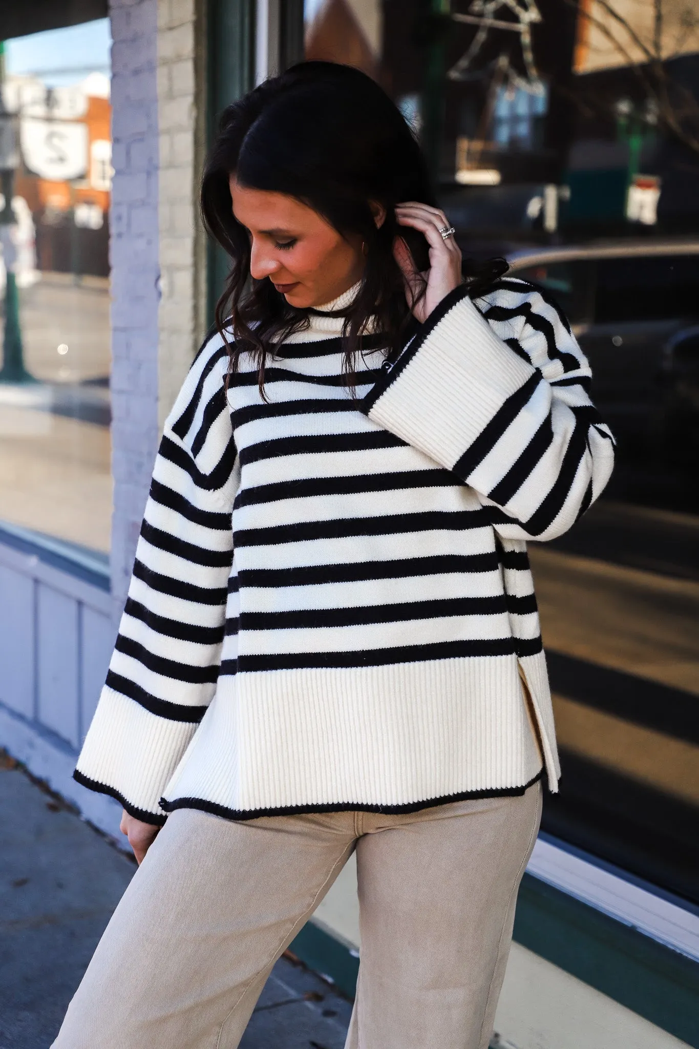 Keep It Cozy Striped Sweater