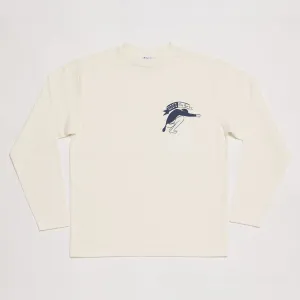 Kio's Ding Repair Original Mock Neck Long Sleeve Tee (White)