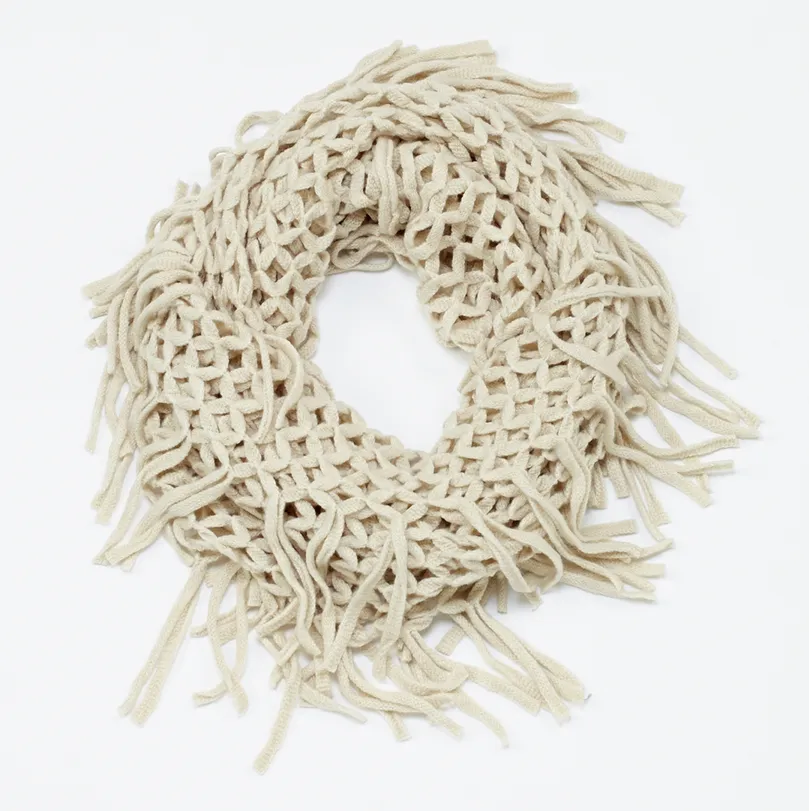 Knit Fringe Infinit Scarf