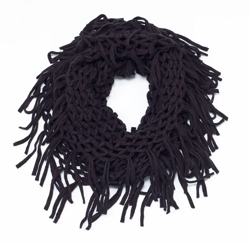 Knit Fringe Infinit Scarf