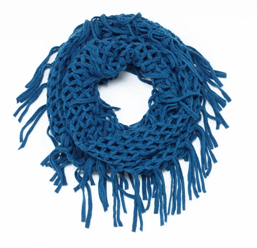 Knit Fringe Infinit Scarf