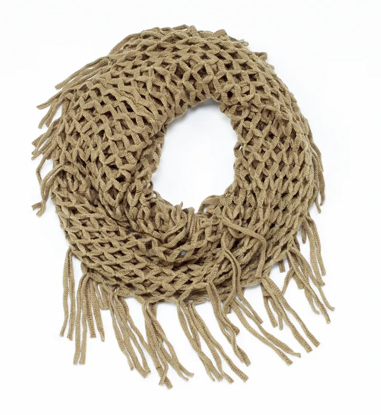 Knit Fringe Infinit Scarf