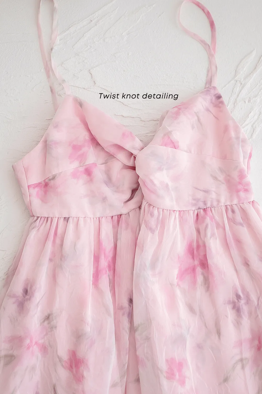 KURA FLORAL KNOT DRESS IN ETHEREAL PINK