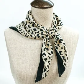 Last Chance | Cheetah Print Scarf in Ivory and Black