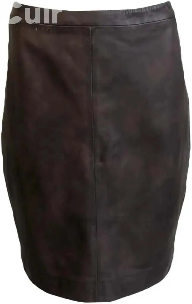 Leather Brown Skirt, Lamb Gloving