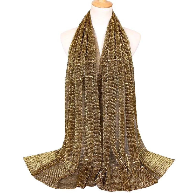 Lightweight Metallic Sequins Soft Head Scarf Shawl M32