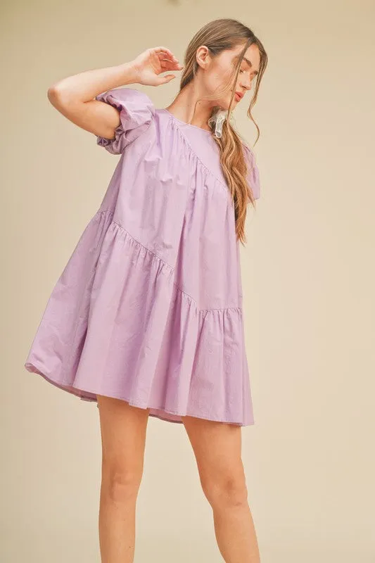 Lilac Babydoll Mini Dress