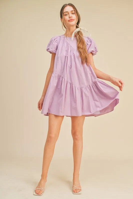 Lilac Babydoll Mini Dress