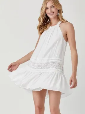 Live Laugh Love Halter Style Babydoll Dress with Lace Detail