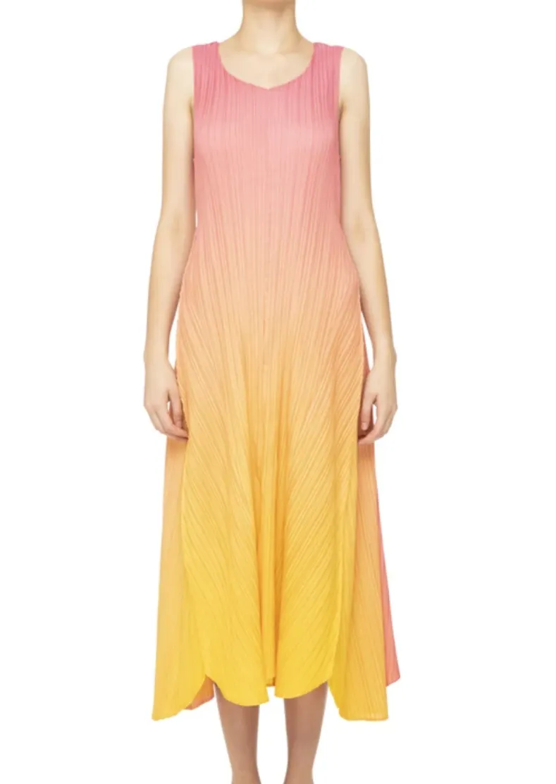 Long Estrella Dress, Pink/Yellow