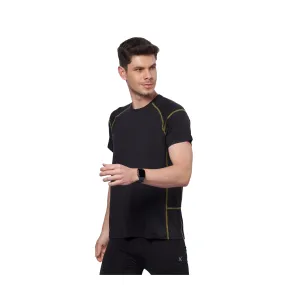 Men's Training T-Shirt with Flat Lock Contrast color stitch