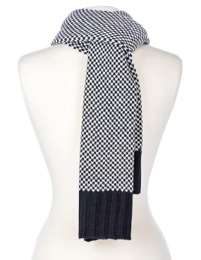 Men's Two-Tone Manhattan Winter Scarf - Navy-White