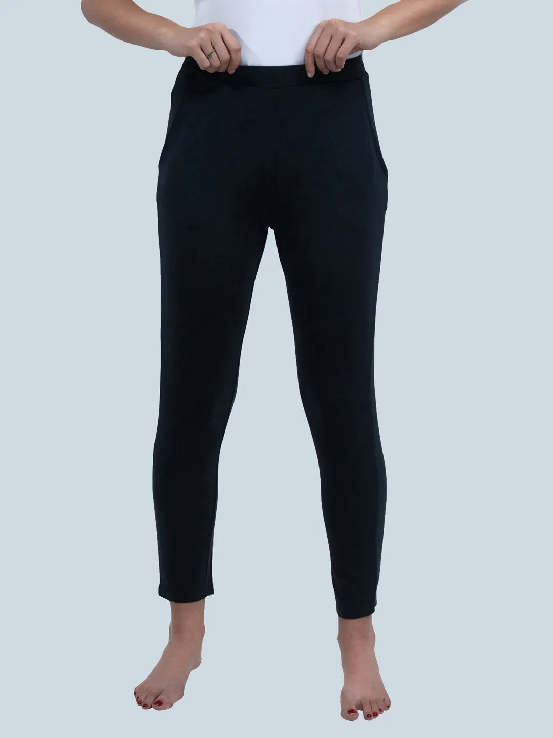 Mid Rise Ankle Length Supersoft Lounge Pants with Pockets-NT-129