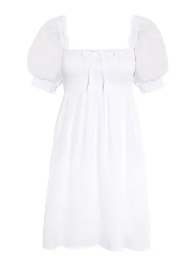 Miguelina Mini Dress - Plain White