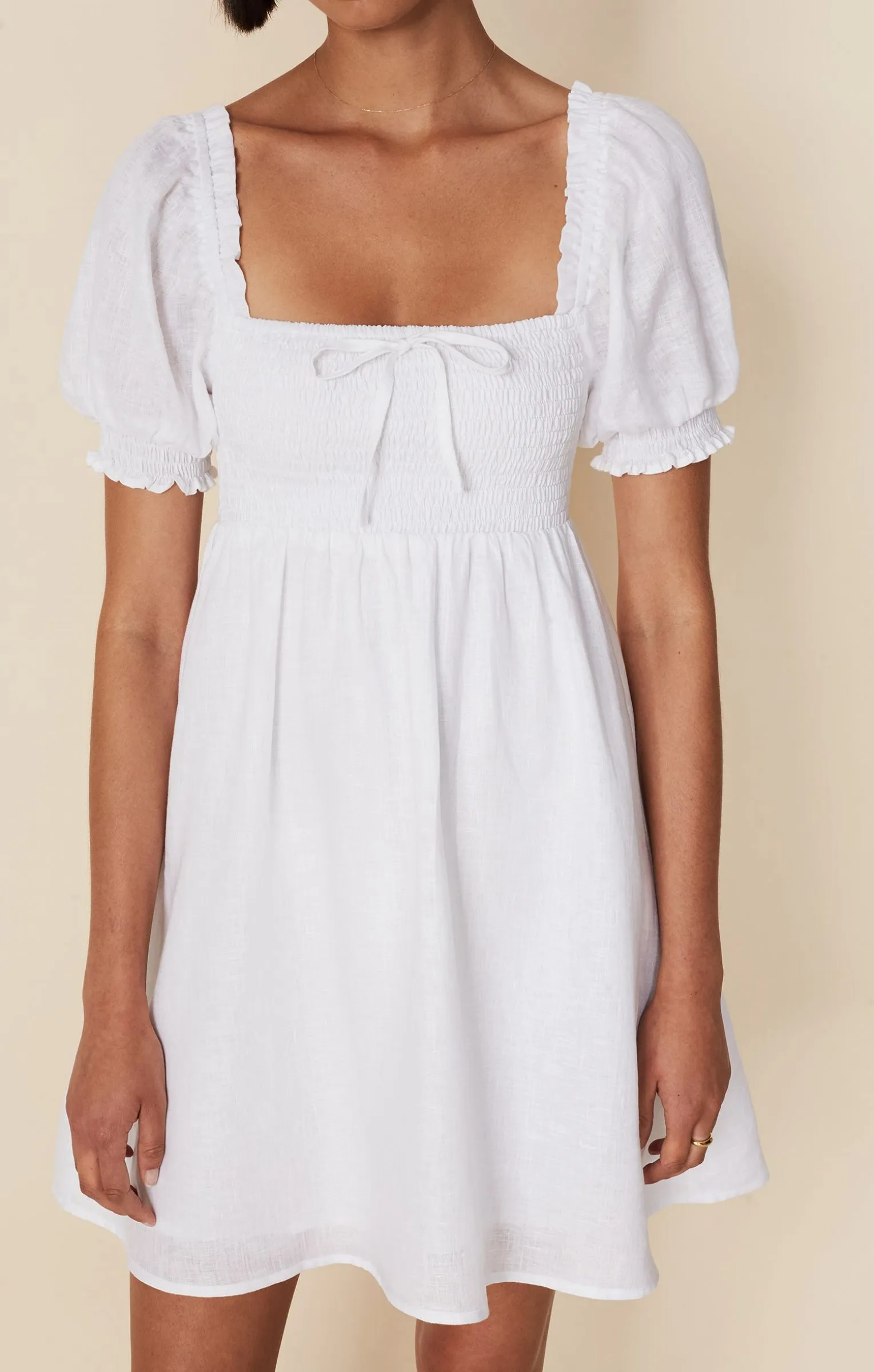 Miguelina Mini Dress - Plain White